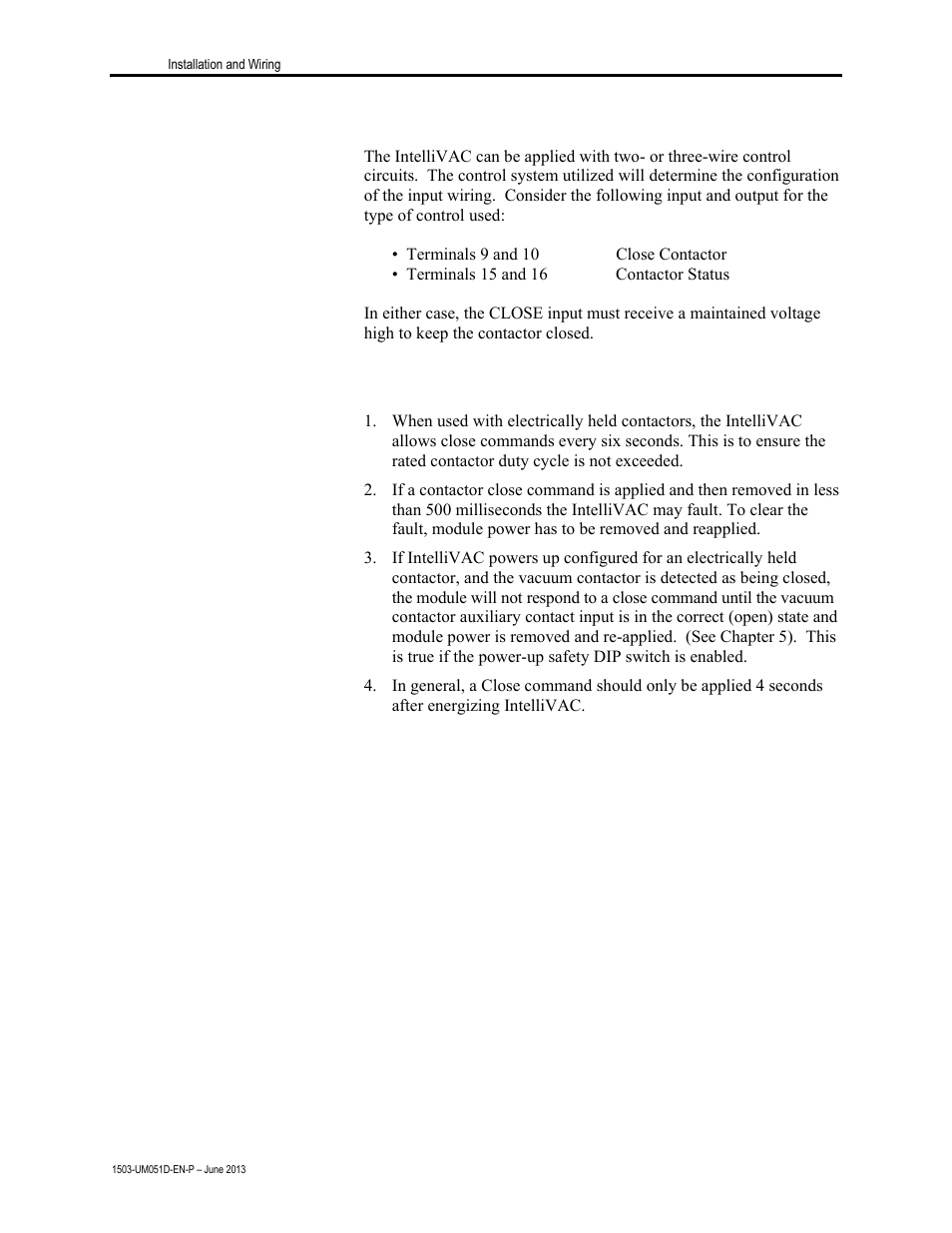 Wiring guidelines electrically held contactors | Rockwell Automation 1503VC IntelliVAC Contactor Control Module User Manual | Page 22 / 44