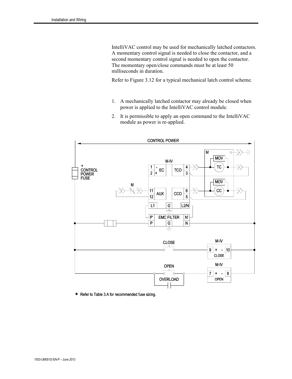 Wiring guidelines mechanically latched contactors | Rockwell Automation 1503VC IntelliVAC Contactor Control Module User Manual | Page 26 / 44