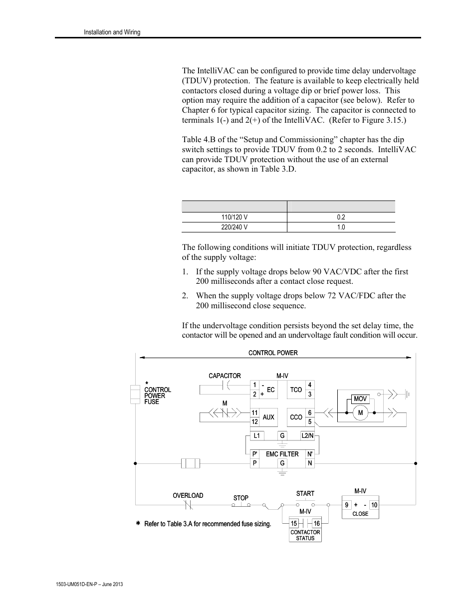 Time delay undervoltage | Rockwell Automation 1503VC IntelliVAC Contactor Control Module User Manual | Page 30 / 44