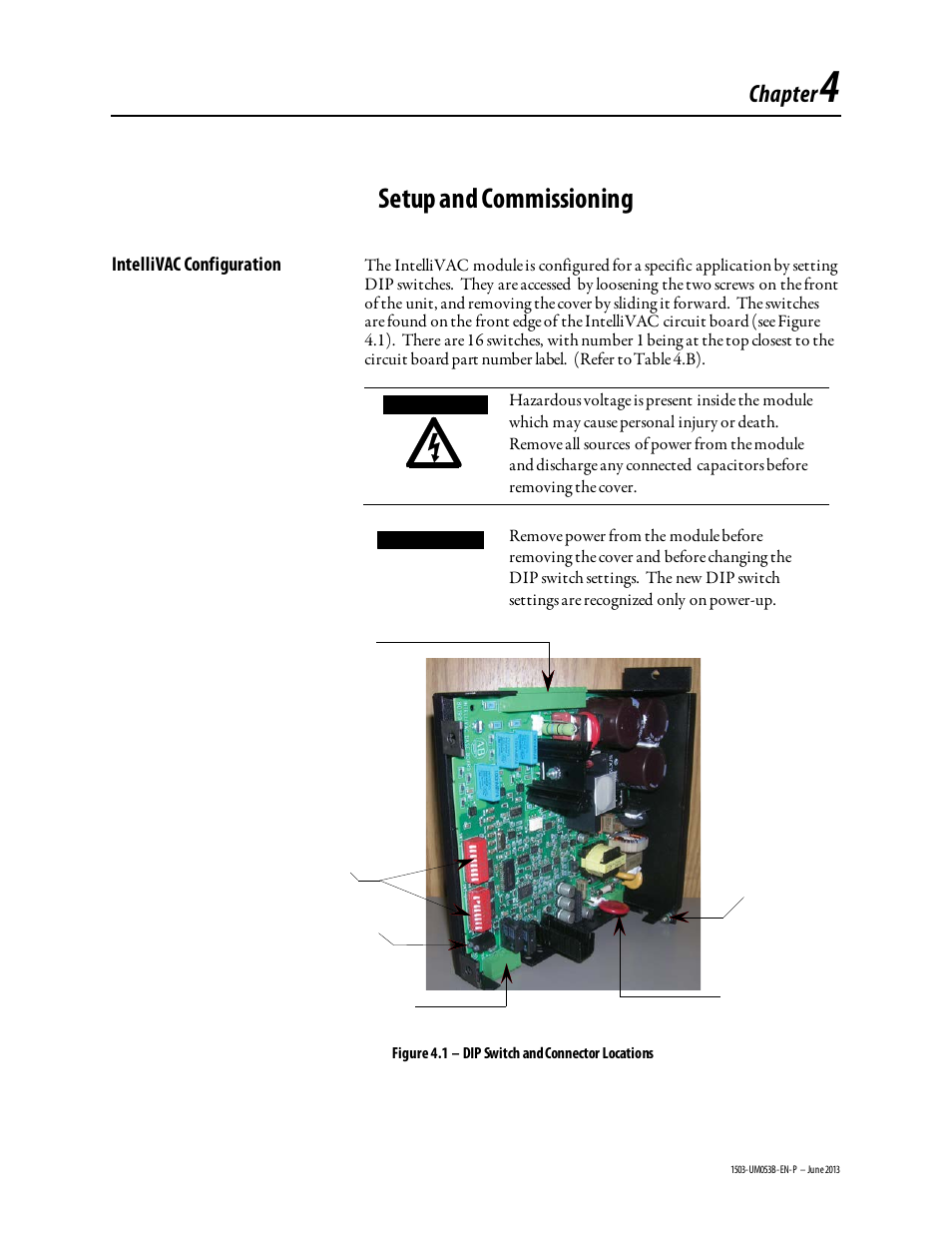 Chapter 4, Setup and commissioning, Chapter | Rockwell Automation 1503FC IntelliVAC Contactor Control Module - Series E User Manual | Page 36 / 55