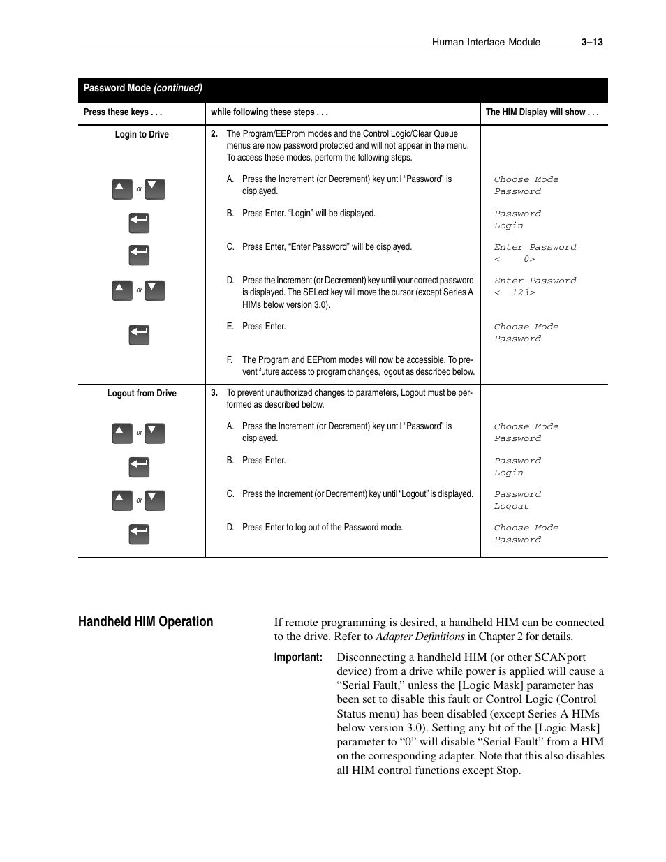 Handheld him operation, Handheld him operation –13, Handheld him | For further information | Rockwell Automation 1336F PLUS II User Manual - Firmware 1.xxx-6.xxx User Manual | Page 65 / 212