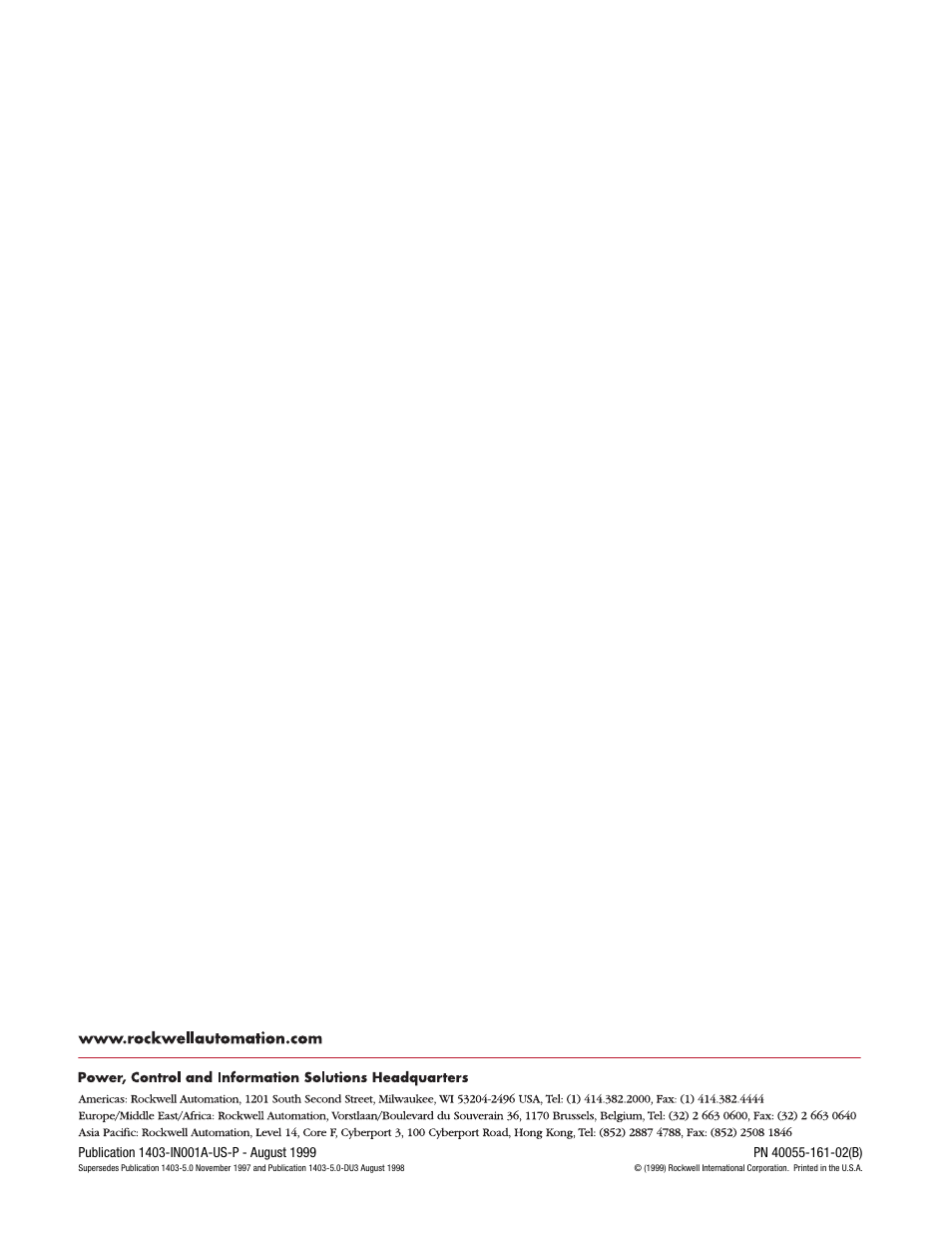 Back cover | Rockwell Automation 1403-DM_LM_MM Powermonitor II Instruction Sheet User Manual | Page 88 / 88