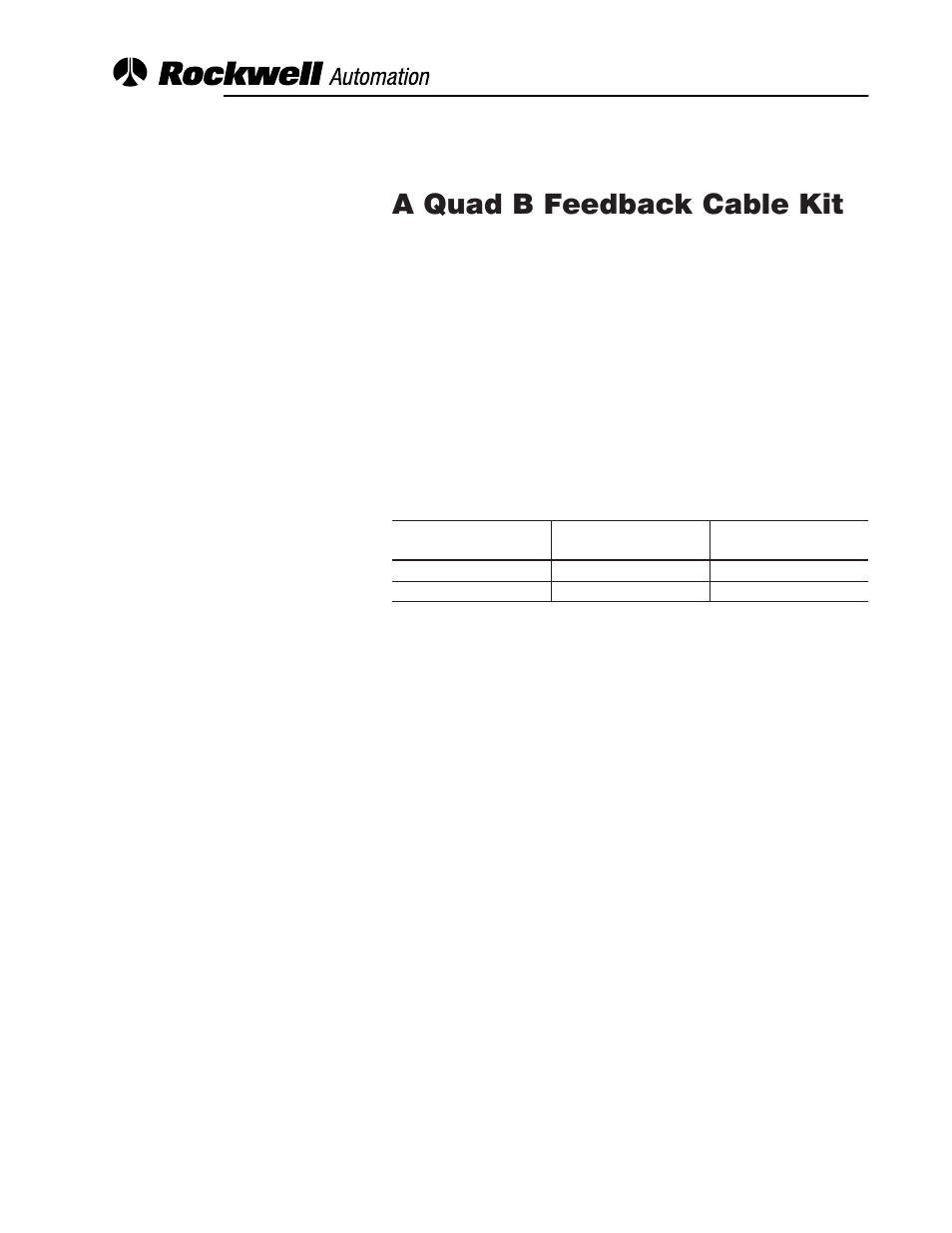 Rockwell Automation 1394 A QUAD B Feedback Cable Kit (Cat No 1394-SA15) (Lebanon) User Manual | 4 pages