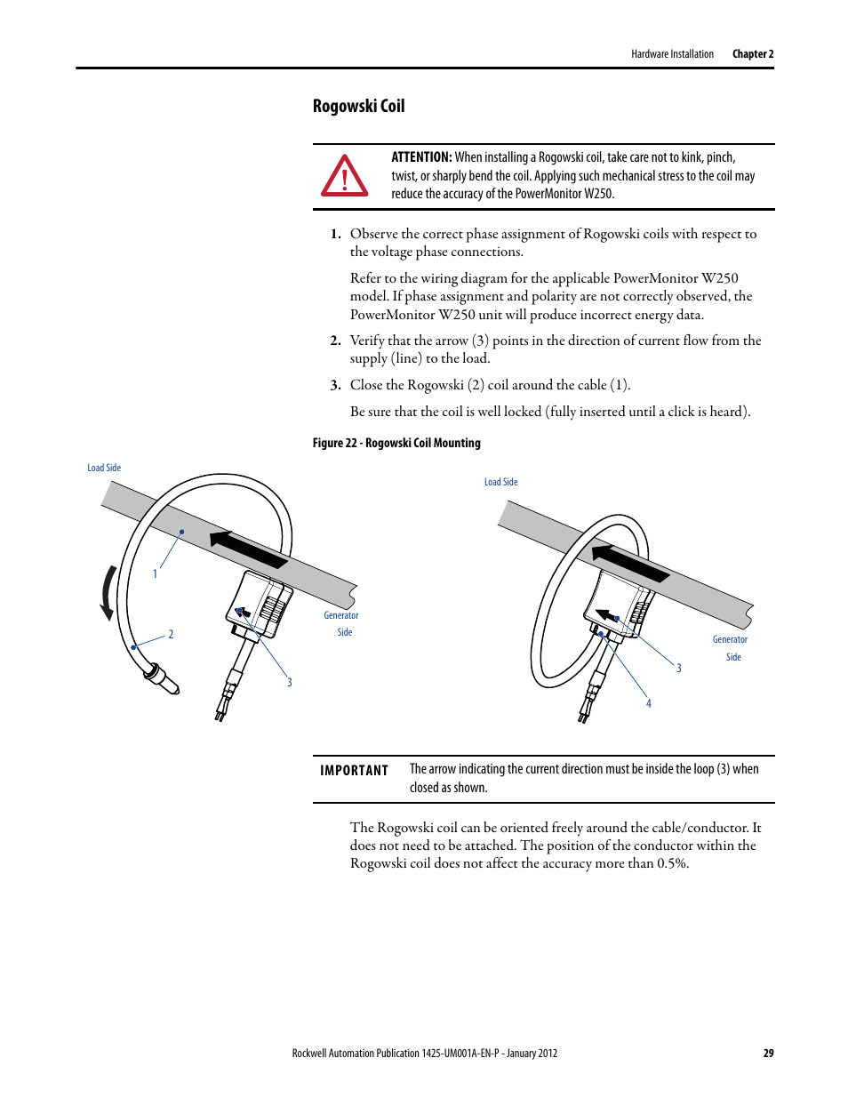 Rogowski coil | Rockwell Automation 1425 PowerMonitor Wireless 250 User Manual | Page 29 / 66