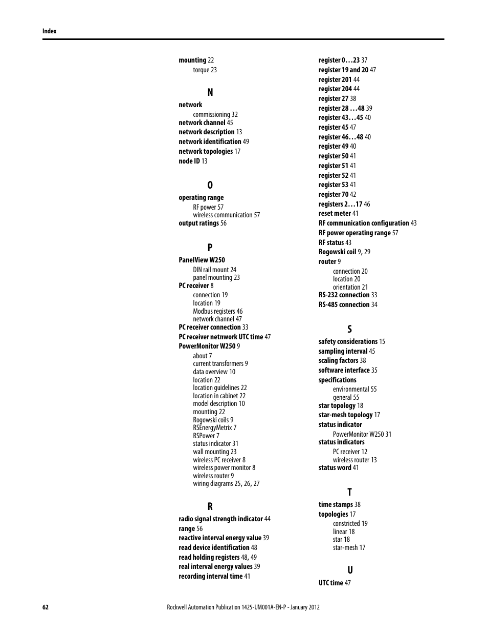 Rockwell Automation 1425 PowerMonitor Wireless 250 User Manual | Page 62 / 66