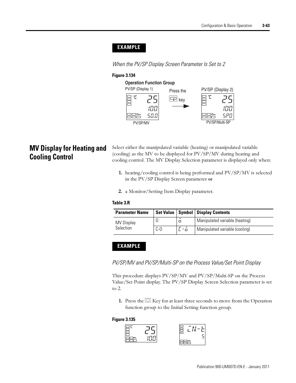 Mv display for heating and cooling control, In-t | Rockwell Automation 900-TC32 Digital Temperature Controllers, Series B User Manual | Page 133 / 410