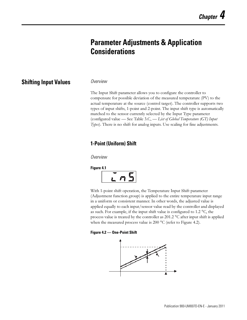 Chapter4, Parameter adjustments & application considerations, Chapter | Shifting input values, Point (uniform) shift | Rockwell Automation 900-TC32 Digital Temperature Controllers, Series B User Manual | Page 137 / 410