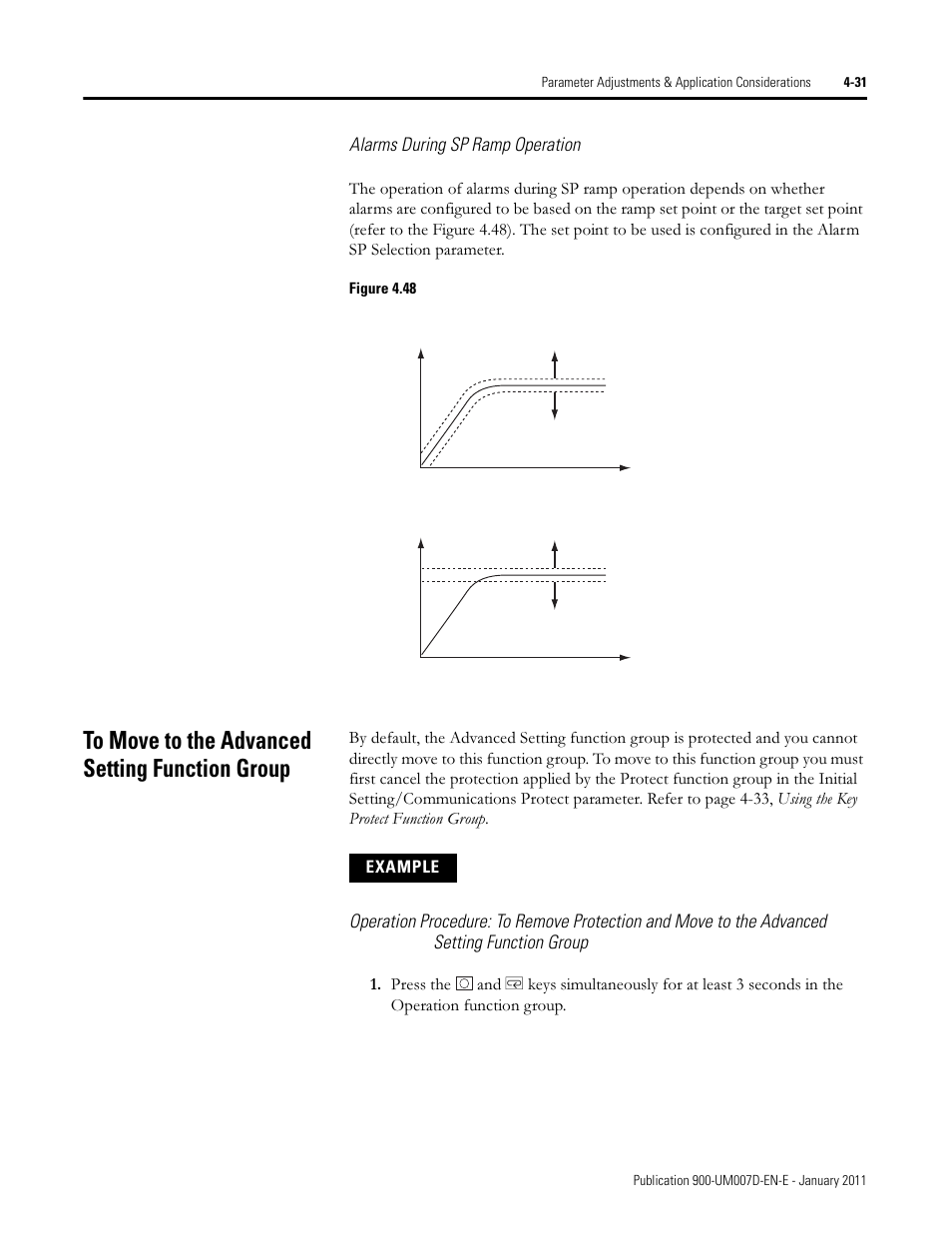 Alarms during sp ramp operation | Rockwell Automation 900-TC32 Digital Temperature Controllers, Series B User Manual | Page 167 / 410