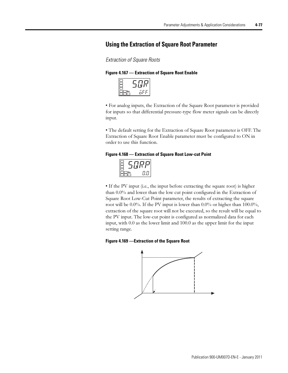 Sqrp, Using the extraction of square root parameter | Rockwell Automation 900-TC32 Digital Temperature Controllers, Series B User Manual | Page 213 / 410