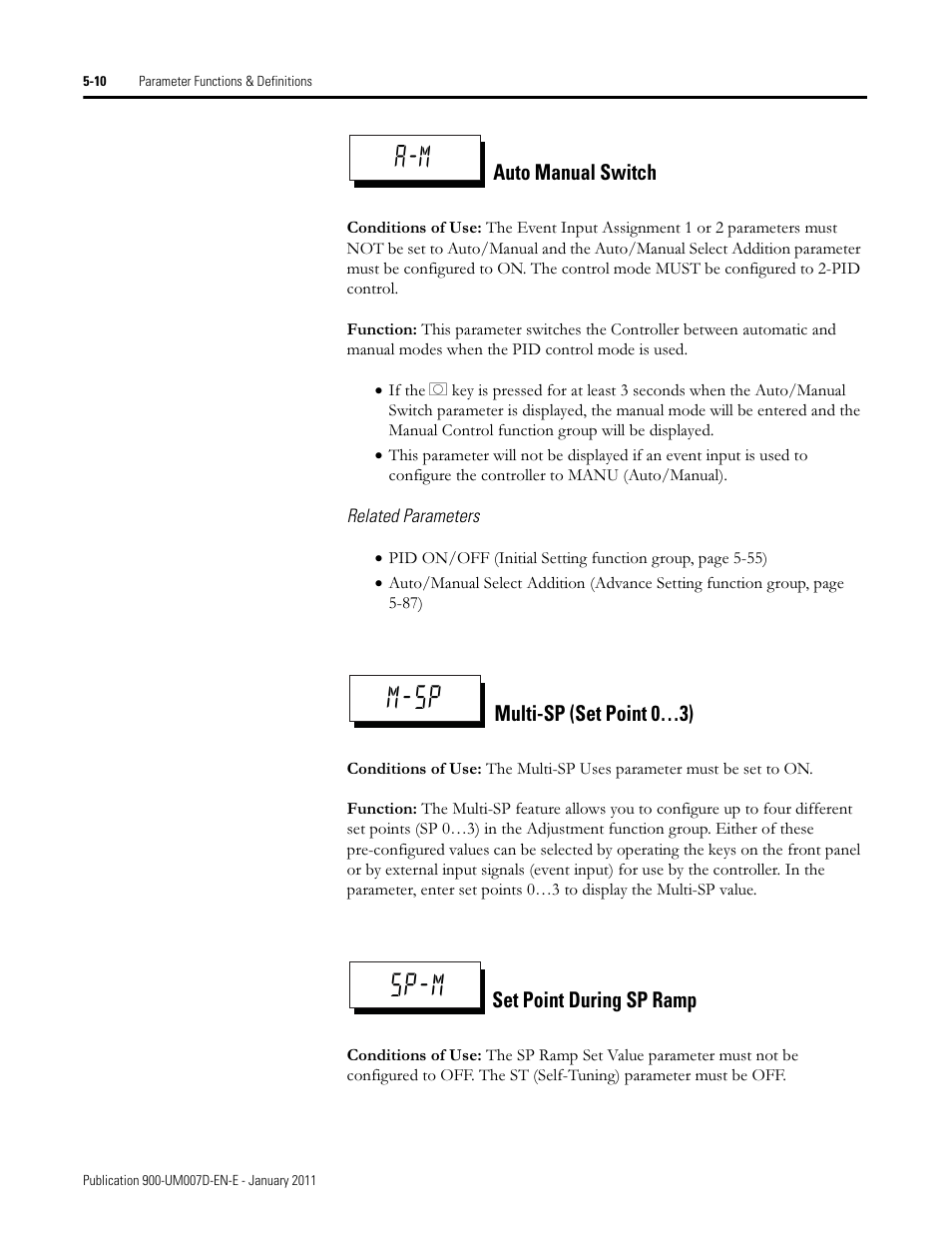 M-sp sp-m | Rockwell Automation 900-TC32 Digital Temperature Controllers, Series B User Manual | Page 238 / 410