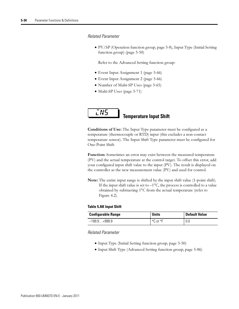 Temperature input shift | Rockwell Automation 900-TC32 Digital Temperature Controllers, Series B User Manual | Page 262 / 410