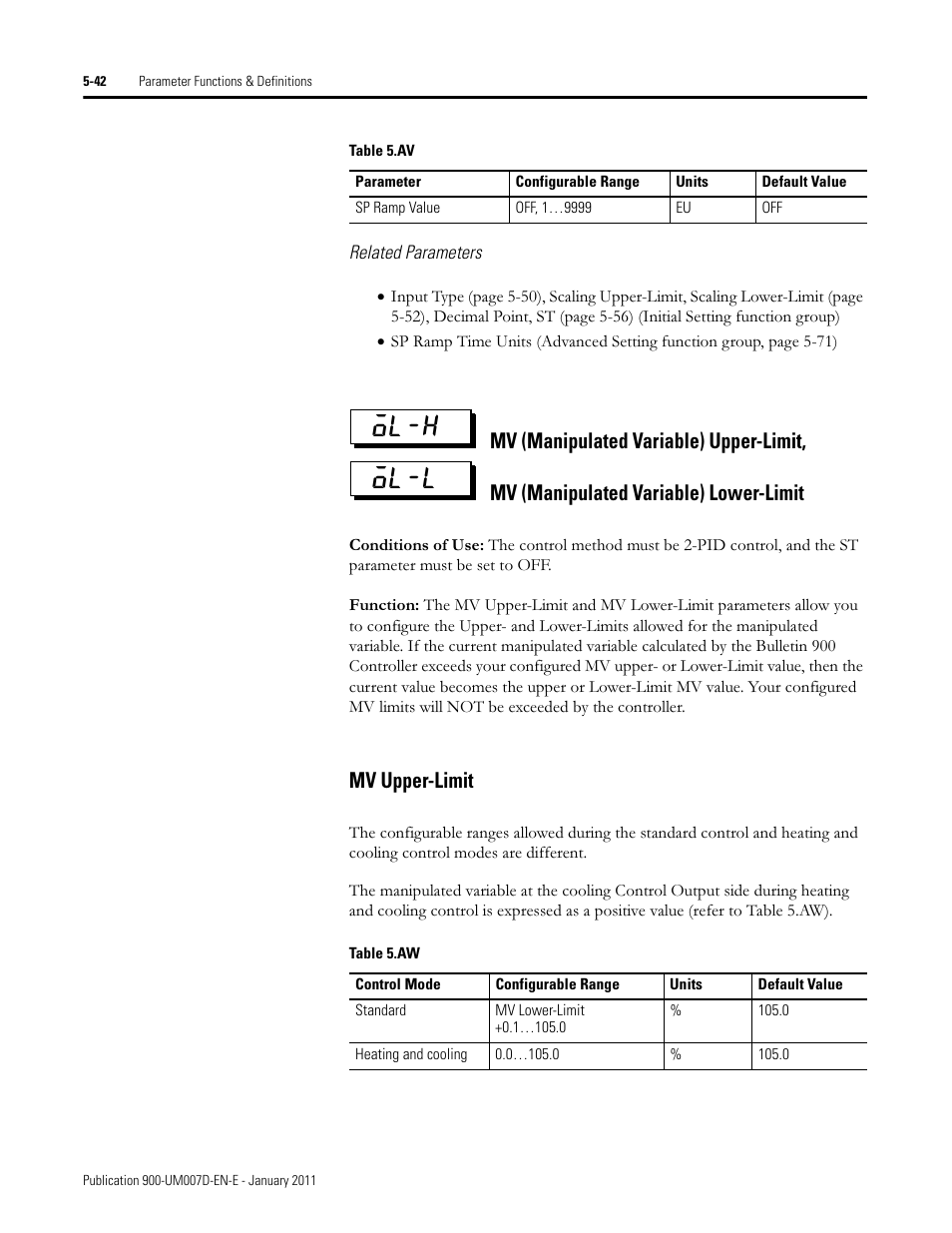 Ol-h ol-l, Mv upper-limit | Rockwell Automation 900-TC32 Digital Temperature Controllers, Series B User Manual | Page 270 / 410