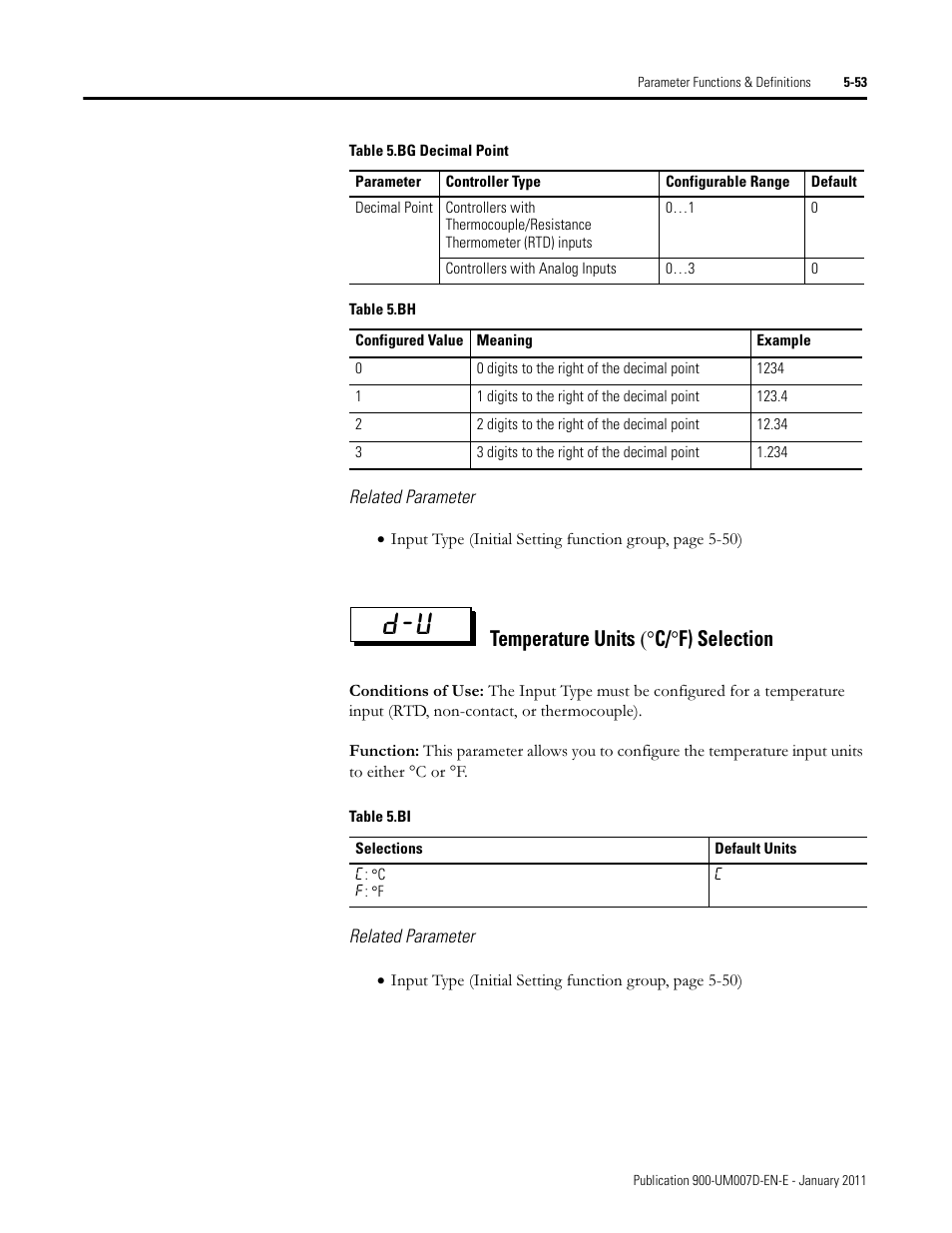 Temperature units (° c/ ° f) selection | Rockwell Automation 900-TC32 Digital Temperature Controllers, Series B User Manual | Page 281 / 410