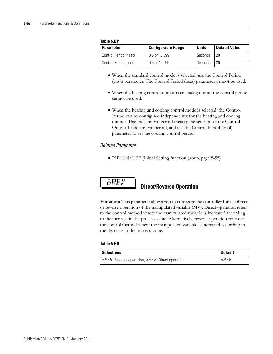 Orev, Direct/reverse operation | Rockwell Automation 900-TC32 Digital Temperature Controllers, Series B User Manual | Page 286 / 410