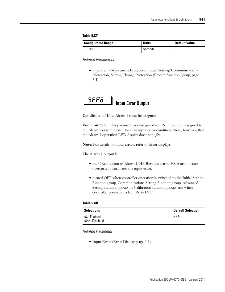 Sero, Input error output | Rockwell Automation 900-TC32 Digital Temperature Controllers, Series B User Manual | Page 309 / 410