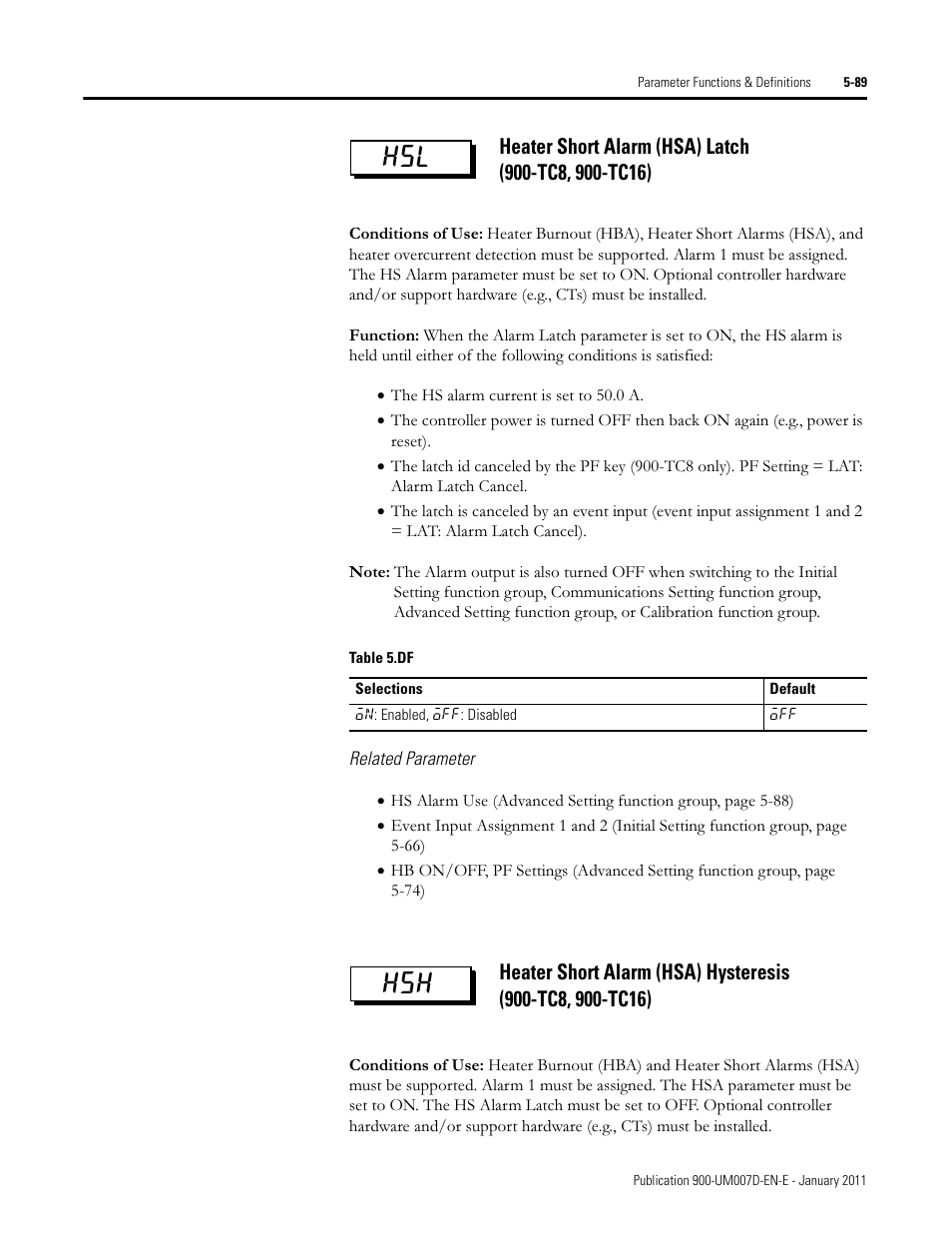 Hsl hsh | Rockwell Automation 900-TC32 Digital Temperature Controllers, Series B User Manual | Page 317 / 410