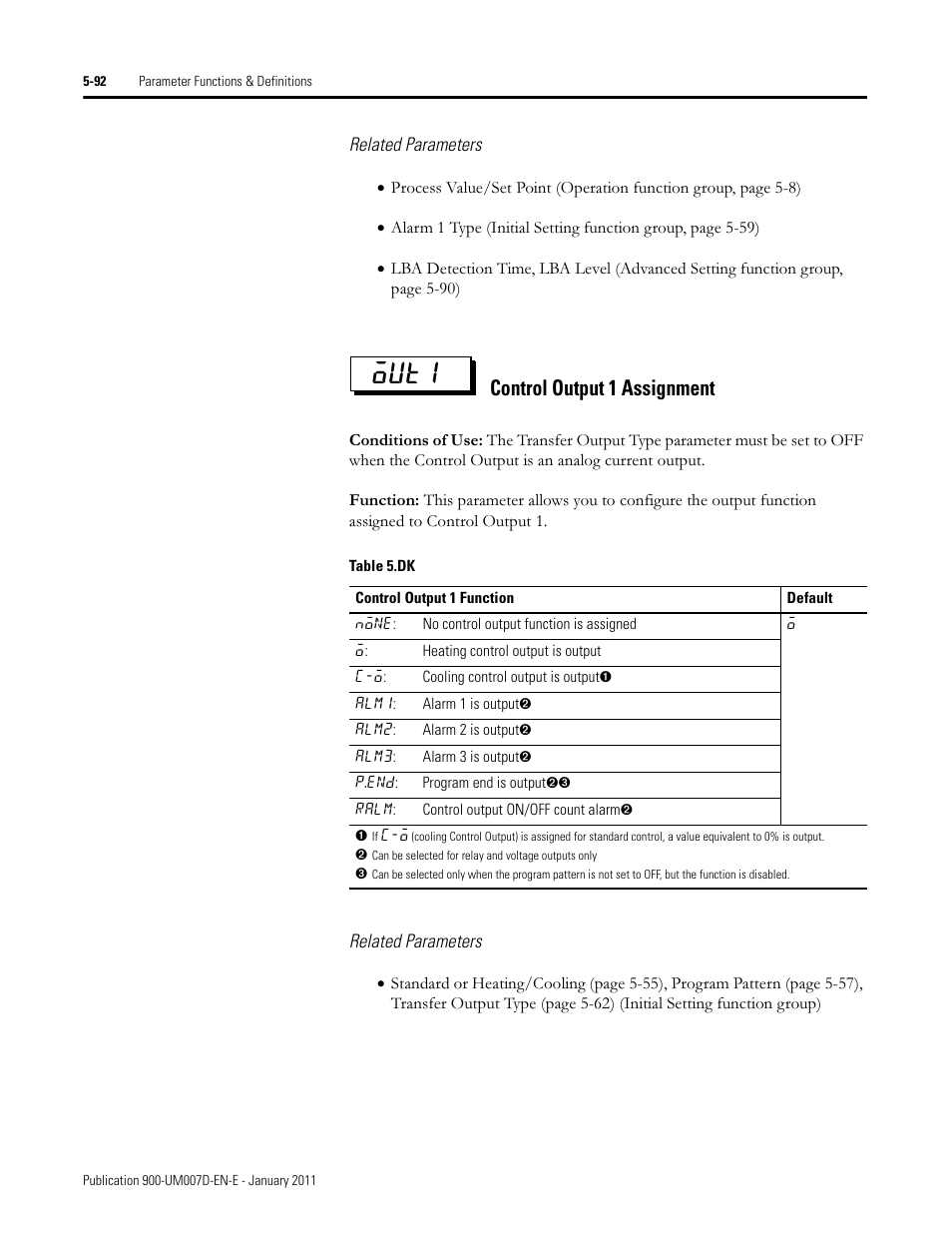 Out1, Control output 1 assignment | Rockwell Automation 900-TC32 Digital Temperature Controllers, Series B User Manual | Page 320 / 410