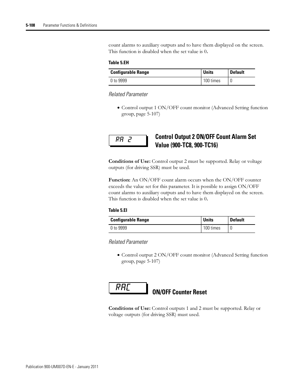 On/off counter reset, Ra 2 | Rockwell Automation 900-TC32 Digital Temperature Controllers, Series B User Manual | Page 336 / 410