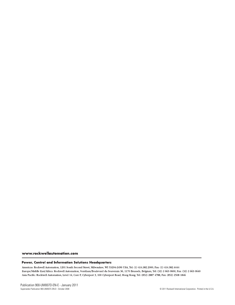 Backcover, Back cover | Rockwell Automation 900-TC32 Digital Temperature Controllers, Series B User Manual | Page 410 / 410