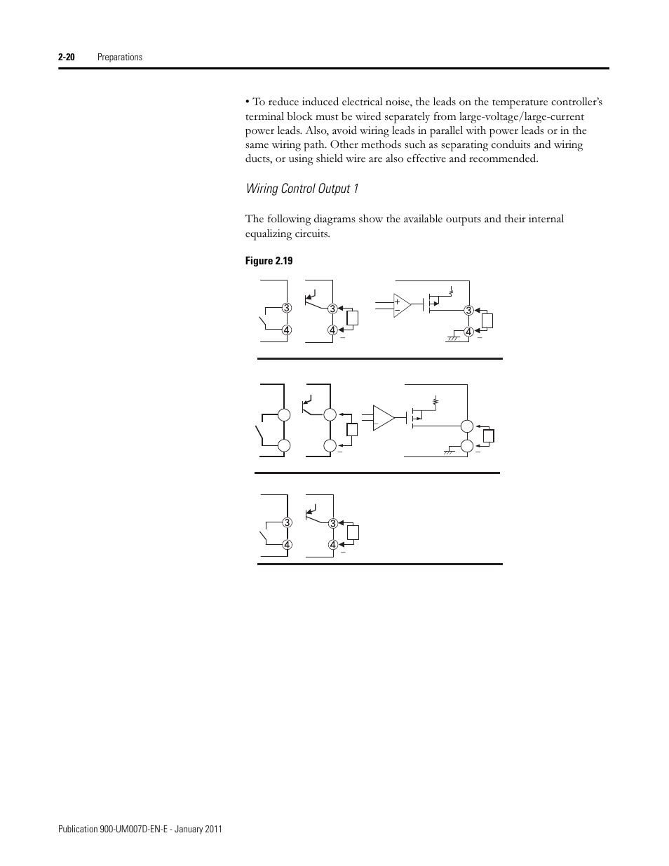 Wiring control output 1 | Rockwell Automation 900-TC32 Digital Temperature Controllers, Series B User Manual | Page 58 / 410