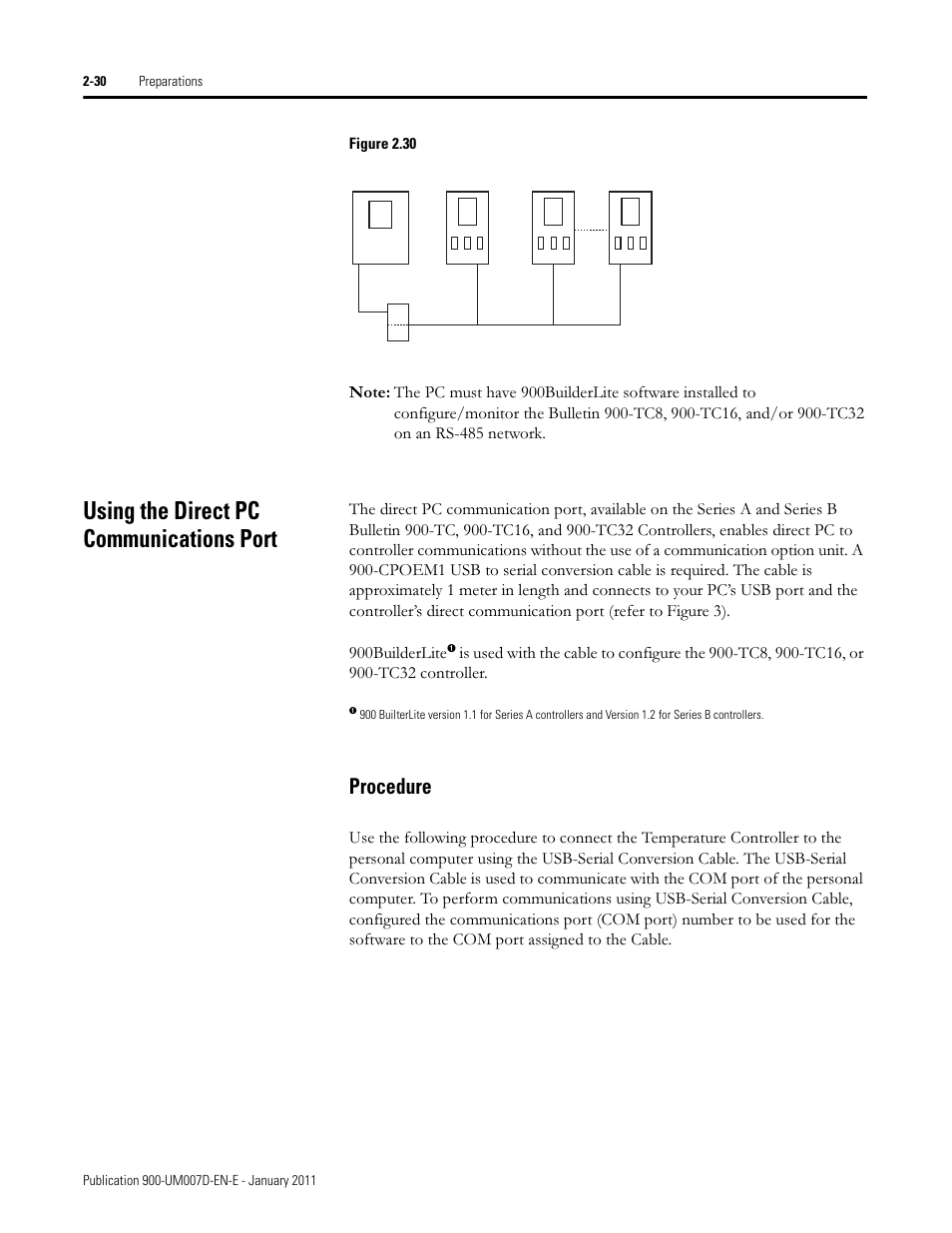 Using the direct pc communications port, Procedure | Rockwell Automation 900-TC32 Digital Temperature Controllers, Series B User Manual | Page 68 / 410