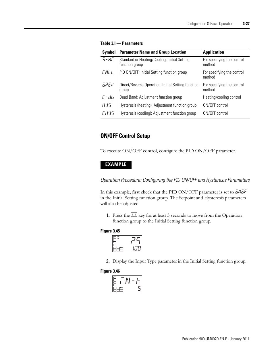 In-t, On/off control setup | Rockwell Automation 900-TC32 Digital Temperature Controllers, Series B User Manual | Page 97 / 410