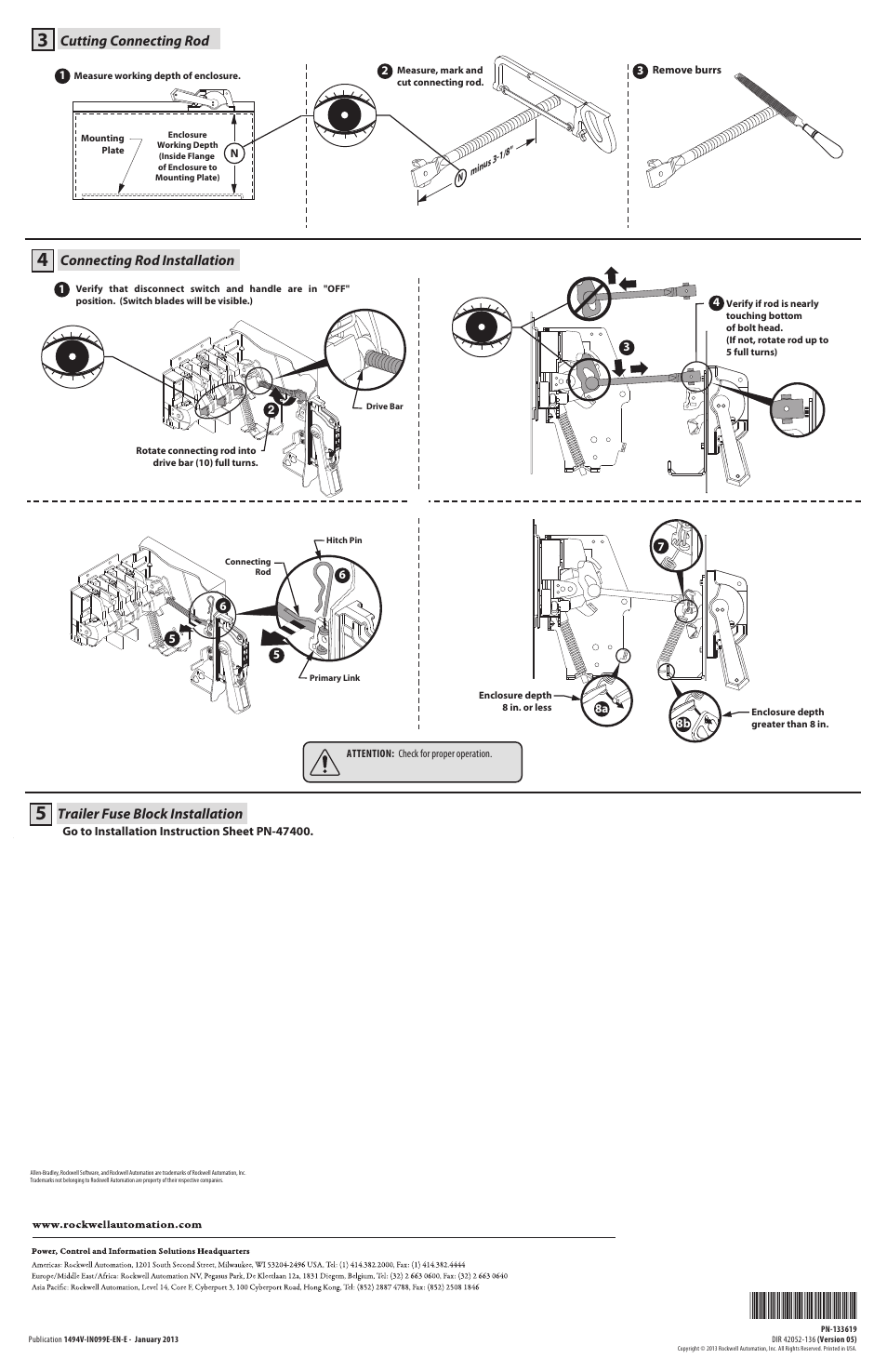 Rockwell Automation 1494V-DS30_DSX30_DS60_DSX60_DS100_DSX100 Variable Depth 30A / 60A / 100A Disconnect Switch User Manual | Page 2 / 2