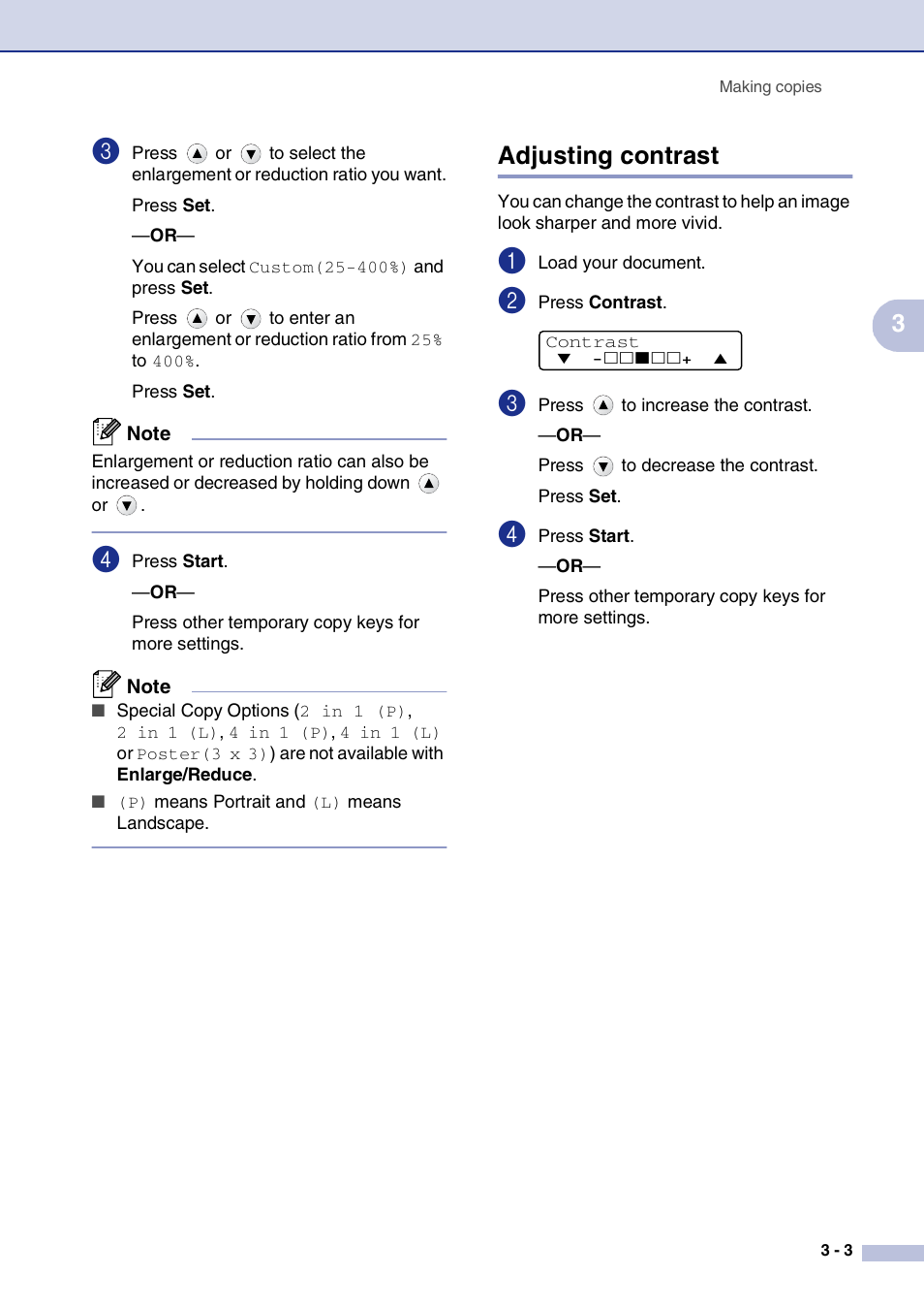 Adjusting contrast, Adjusting contrast -3 | Brother DCP-7010L User Manual | Page 23 / 69