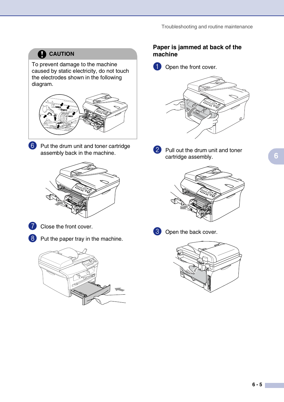 Paper is jammed at back of the machine | Brother DCP-7010L User Manual | Page 37 / 69