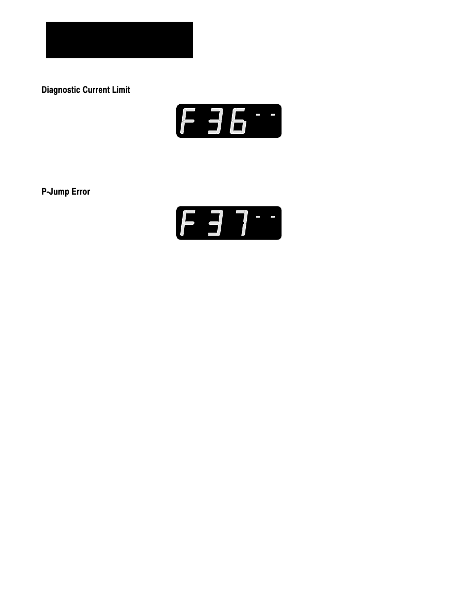 Diagnostic current limit, P jump error, Pćjump error | Rockwell Automation 1336 3-20HP FRN 1.01-3.01 User Manual | Page 101 / 120