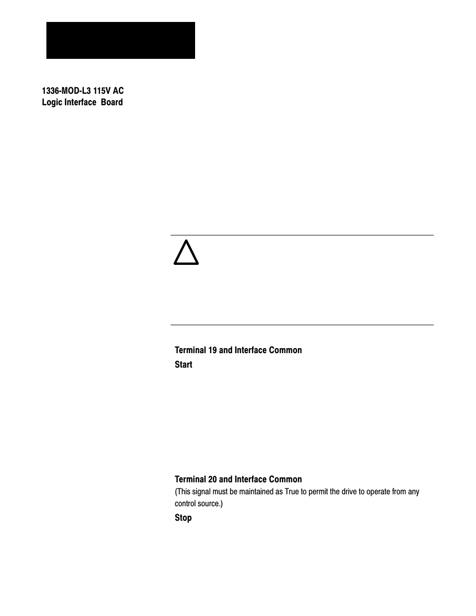 1336 mod l3 115v ac logic interface board | Rockwell Automation 1336 3-20HP FRN 1.01-3.01 User Manual | Page 117 / 120