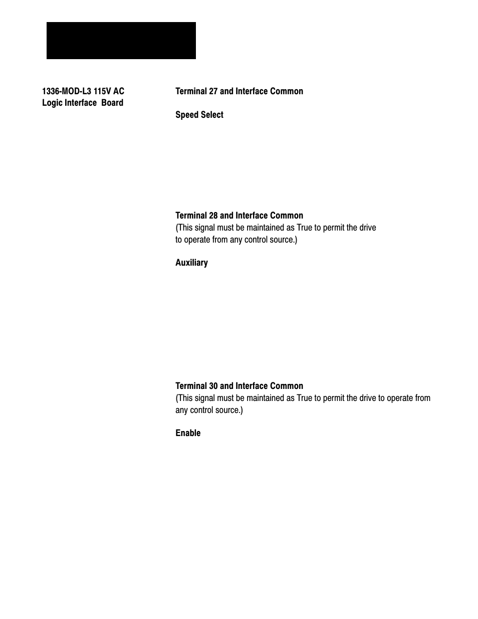 1336 mod l3 115v ac logic interface board | Rockwell Automation 1336 3-20HP FRN 1.01-3.01 User Manual | Page 119 / 120