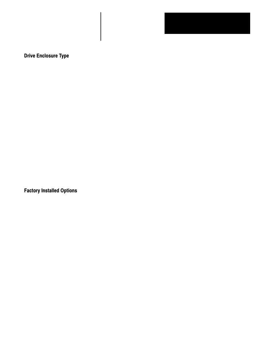 Drive enclosure type, Factory installed options | Rockwell Automation 1336 3-20HP FRN 1.01-3.01 User Manual | Page 17 / 120