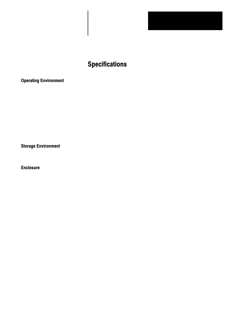 4 - specifications, Operating environment, Storage environment | Enclosure, Specifications | Rockwell Automation 1336 3-20HP FRN 1.01-3.01 User Manual | Page 28 / 120