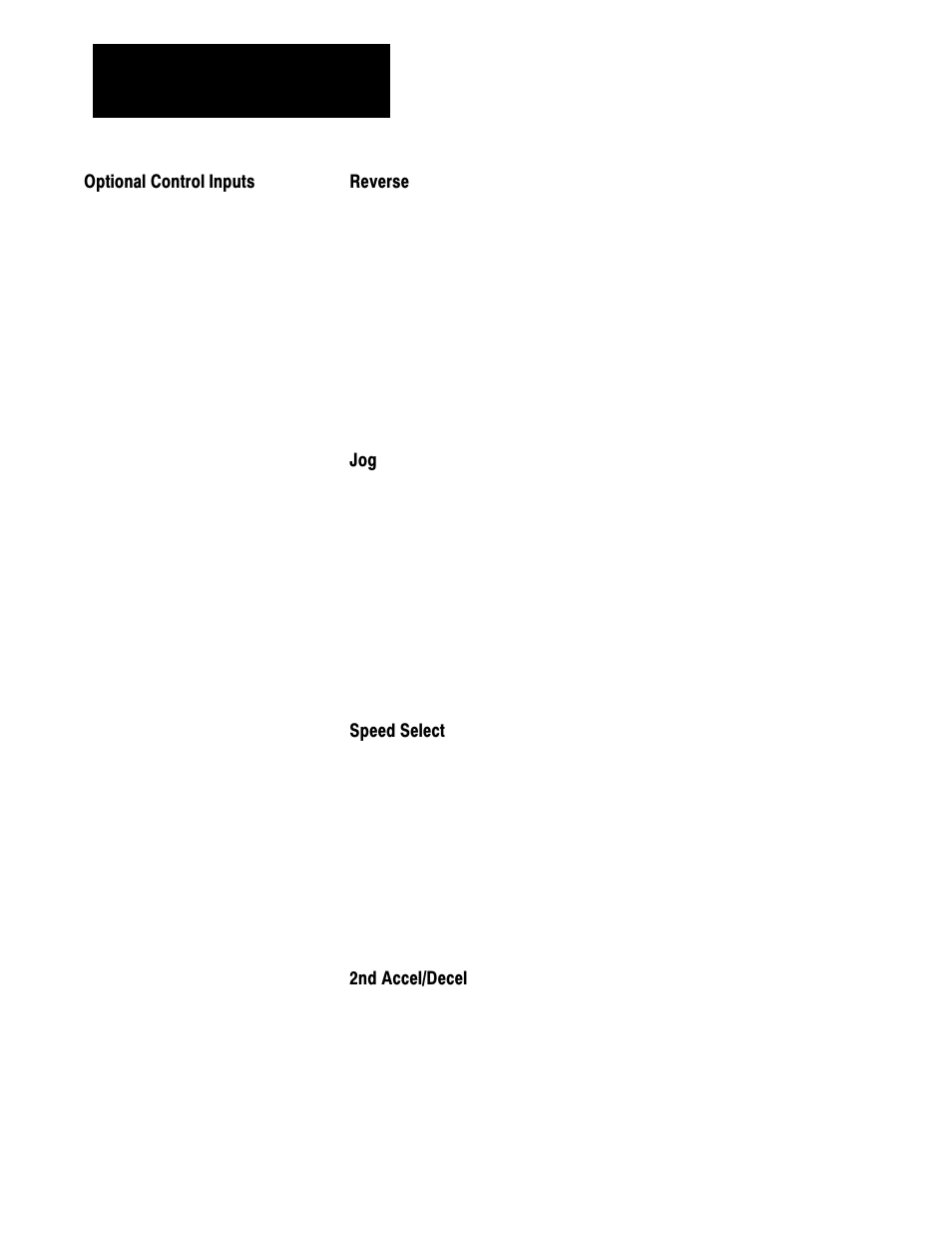 Optional control inputs | Rockwell Automation 1336 3-20HP FRN 1.01-3.01 User Manual | Page 37 / 120