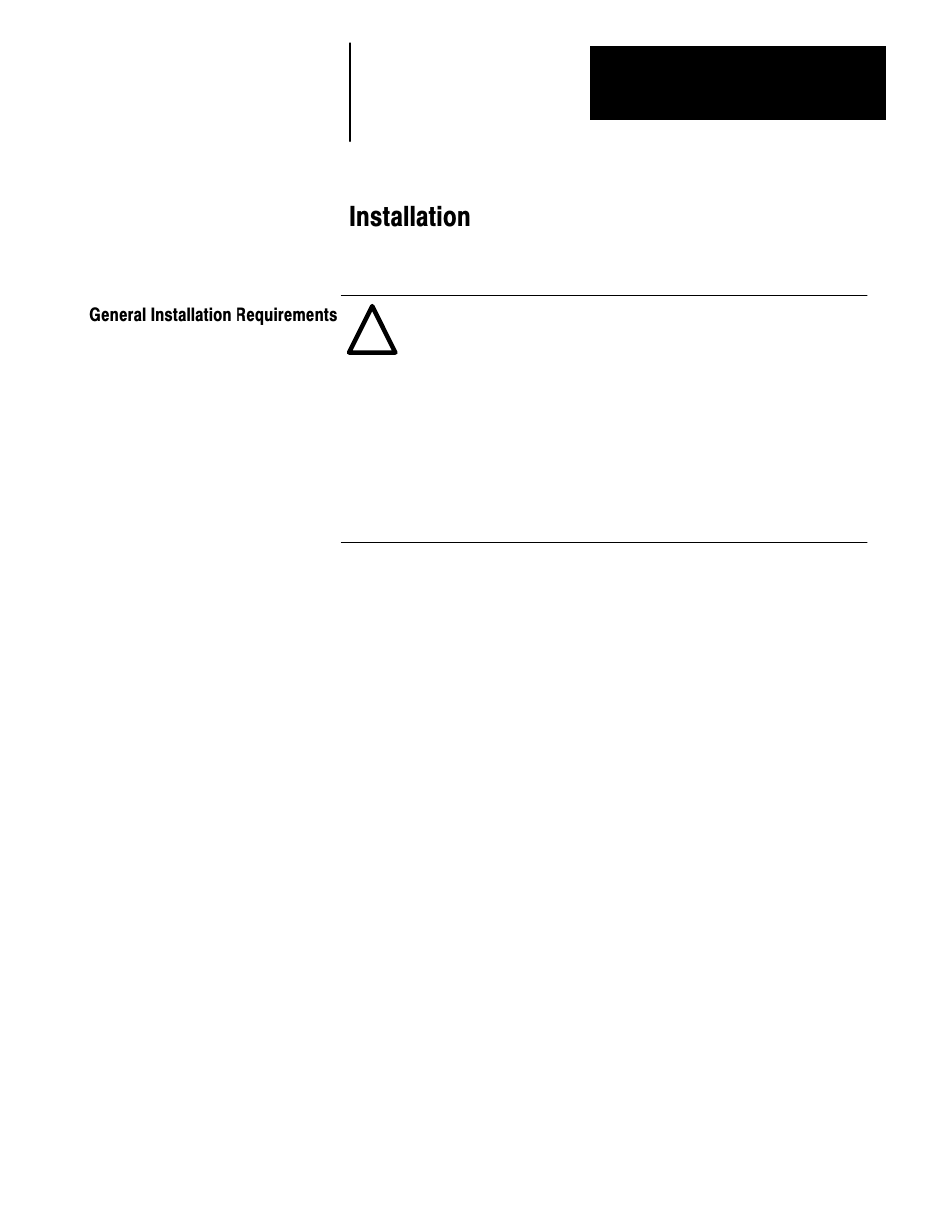 5 - installation, General installation requirements, Installation | Rockwell Automation 1336 3-20HP FRN 1.01-3.01 User Manual | Page 40 / 120