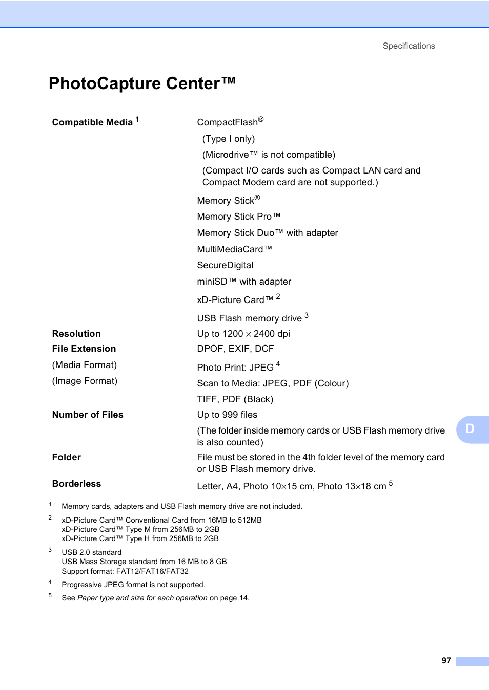 Photocapture center | Brother DCP-560CN User Manual | Page 105 / 118