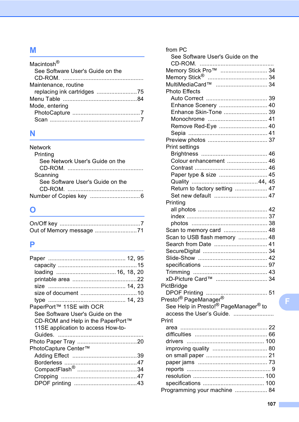 Brother DCP-560CN User Manual | Page 115 / 118