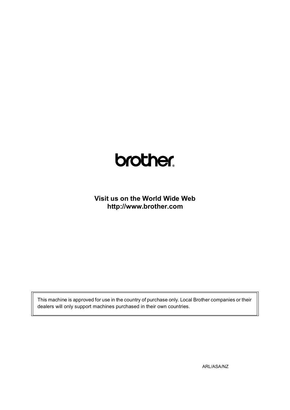 Brother arl/asa/nz | Brother DCP-560CN User Manual | Page 118 / 118