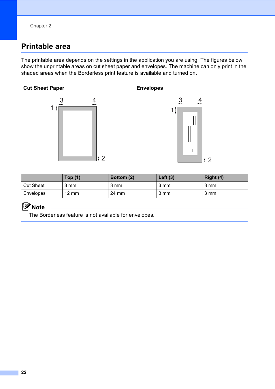 Printable area | Brother DCP-560CN User Manual | Page 30 / 118