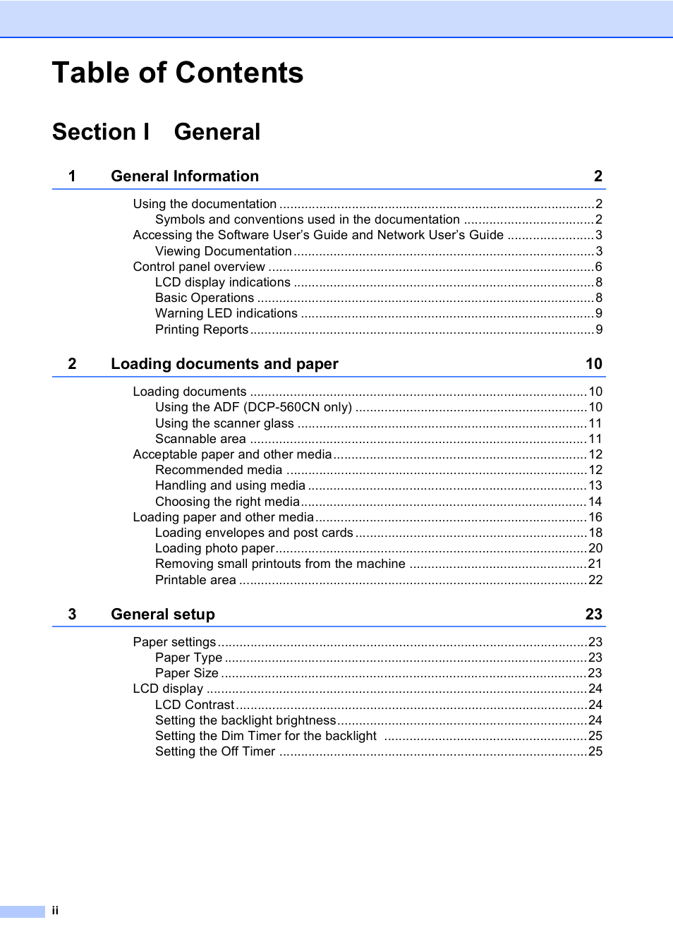 Brother DCP-560CN User Manual | Page 4 / 118