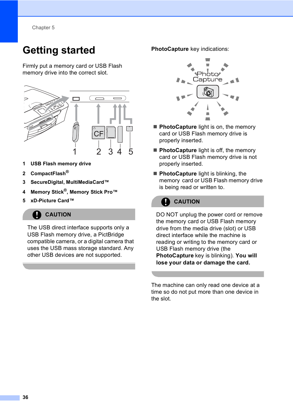 Getting started | Brother DCP-560CN User Manual | Page 44 / 118