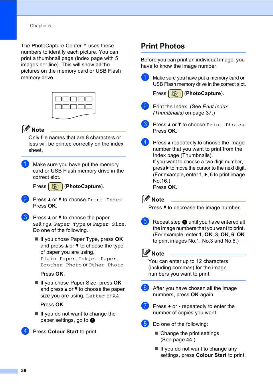 Print photos | Brother DCP-560CN User Manual | Page 46 / 118