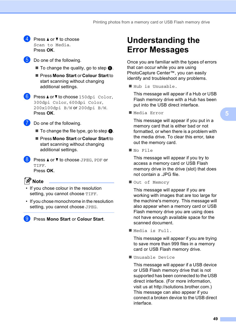 Understanding the error messages | Brother DCP-560CN User Manual | Page 57 / 118