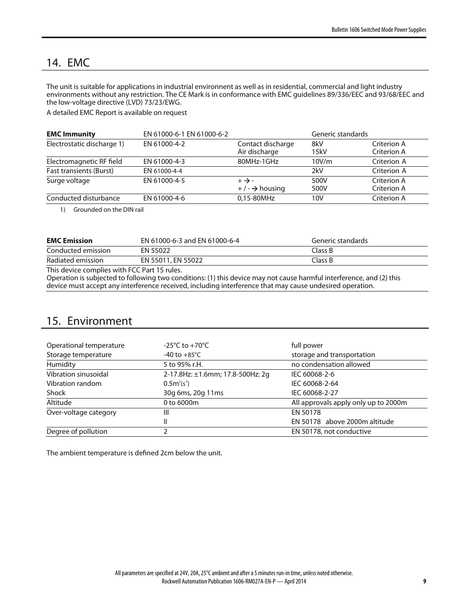 Environment | Rockwell Automation 1606-XLSBUFFER48 Power Supply Reference Manual User Manual | Page 9 / 14