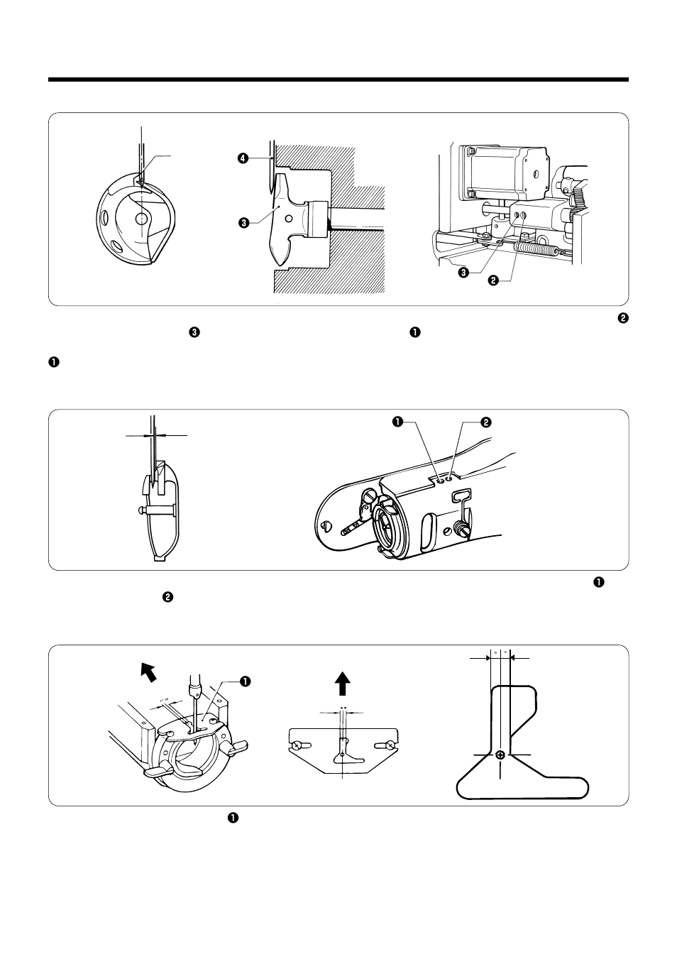 3 . adjusting the driver needle guard, 4 . adjusting the needle clearance, 5 . adjusting the shuttle race thread guide | Brother LK3-B448E User Manual | Page 45 / 78