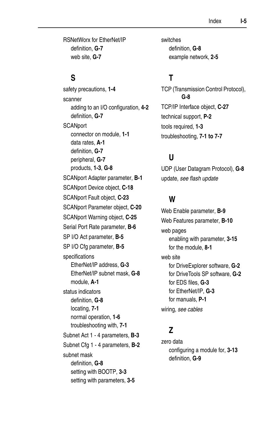 Rockwell Automation 1203-EN1 EtherNet/IP-to-SCANport Module User Manual | Page 183 / 186