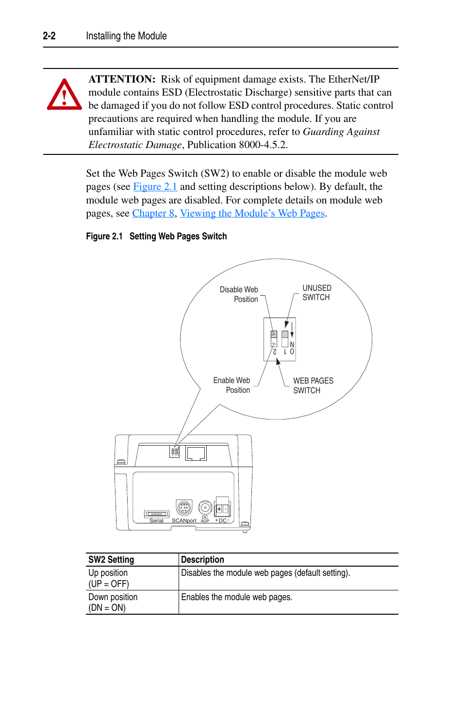 2 installing the module | Rockwell Automation 1203-EN1 EtherNet/IP-to-SCANport Module User Manual | Page 20 / 186