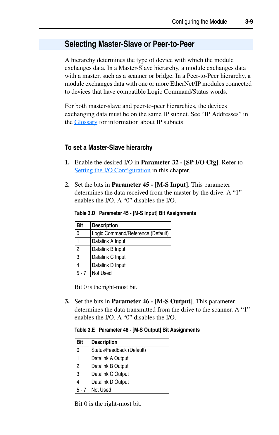 Selecting master-slave or peer-to-peer, To set a master-slave hierarchy, Selecting master-slave or peer-to-peer -9 | Selecting, Master-slave or peer-to-peer | Rockwell Automation 1203-EN1 EtherNet/IP-to-SCANport Module User Manual | Page 35 / 186