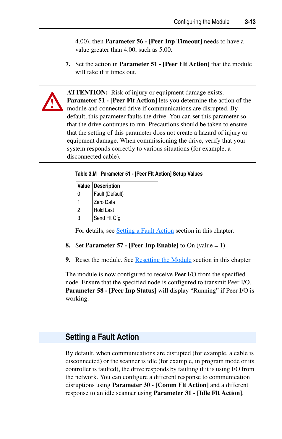 Setting a fault action, Setting a fault action -13 | Rockwell Automation 1203-EN1 EtherNet/IP-to-SCANport Module User Manual | Page 39 / 186
